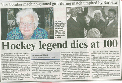 Bar West obituary local paper Nov 2014