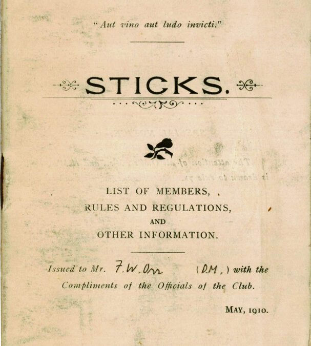 Never Defeated by Wine or in a Game: a Secret Edwardian Gentlemen’s Hockey Club