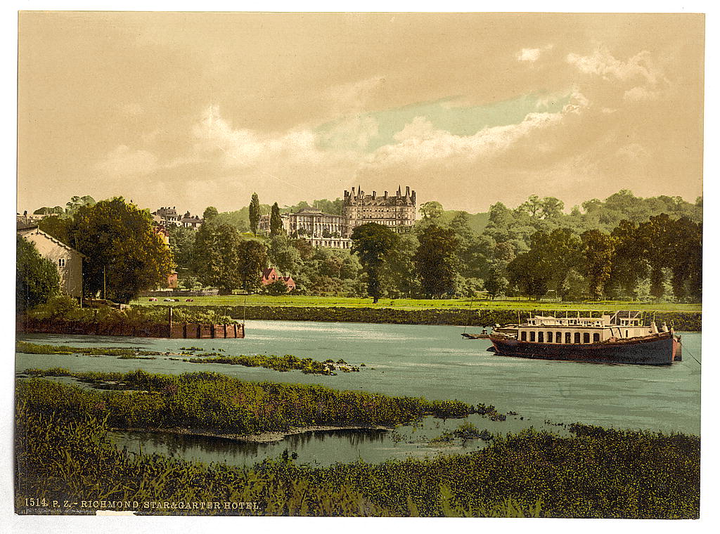 Star and Garter Hotel over Thames postcard 1890s