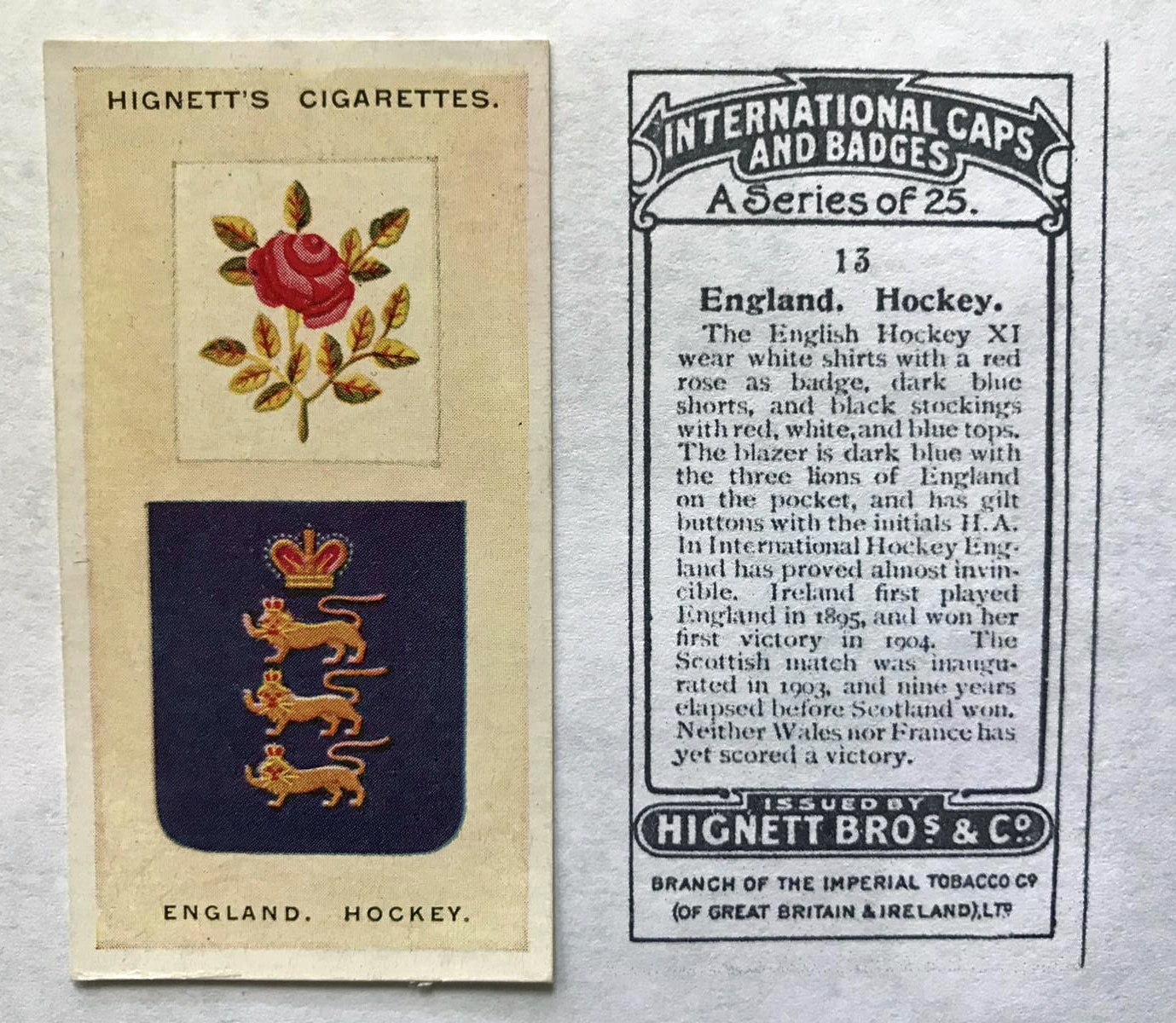 Hignett Bros Co 1924 England