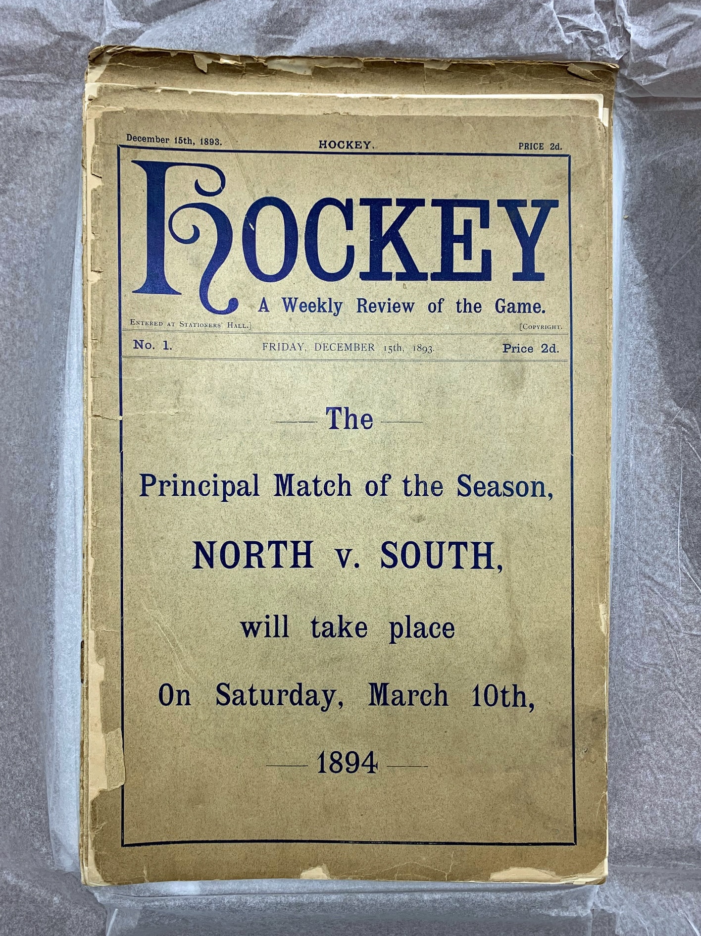 Hockey magazine 1893 cover