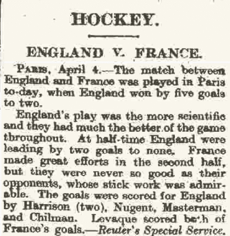 1925 FRA v ENG 641925 The Times newspaper