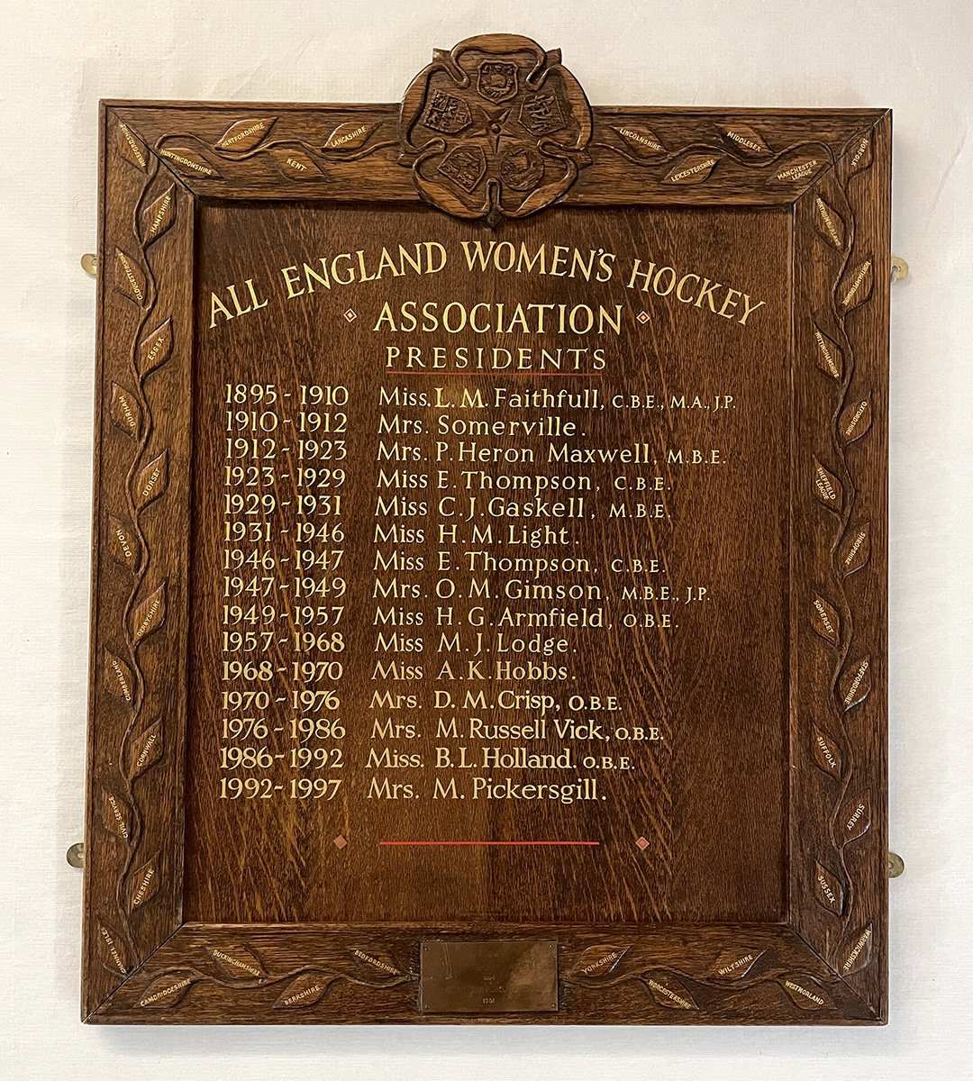 AEWHA Presidents Honours Board low res