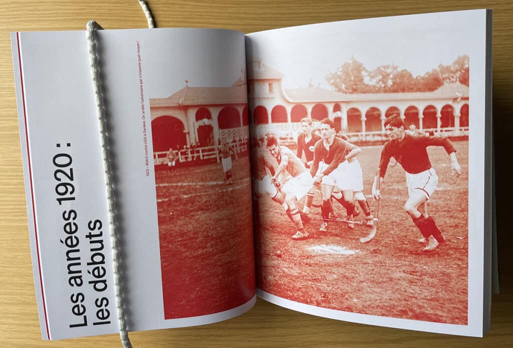 A book from THM library on the history of one of the oldest Swiss hockey clubs. It depicts a game of mens hockey.