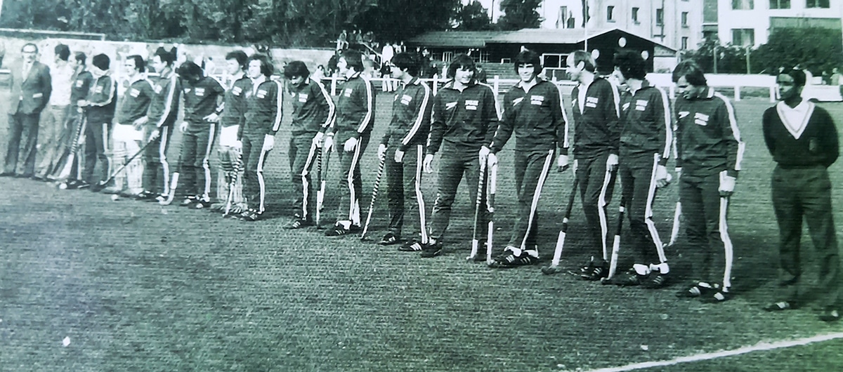 An image of the European team that playing an exhibition match against Asia in Brussels, 1974. PJ Wilson is fourth from the right. Image courtesy of team manager Patrick Rowley who is shown furthest left.