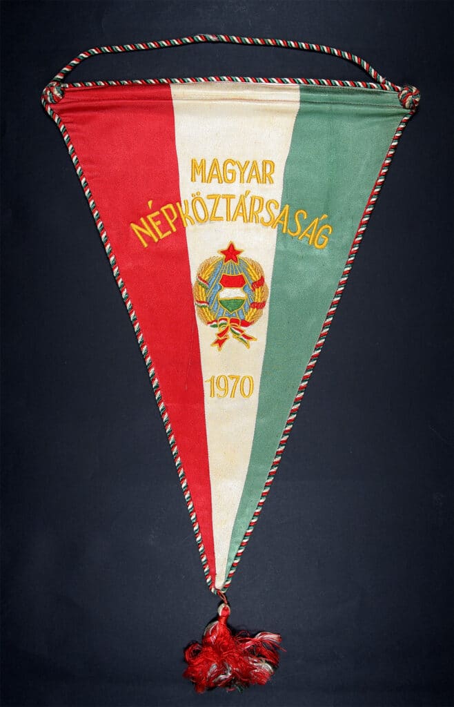 A pennant with the colours of the Hungarian flag