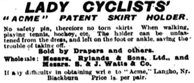  Historical ad for female cyclists from the early 1900s, highlighting fashion and the growing movement for women's cycling.