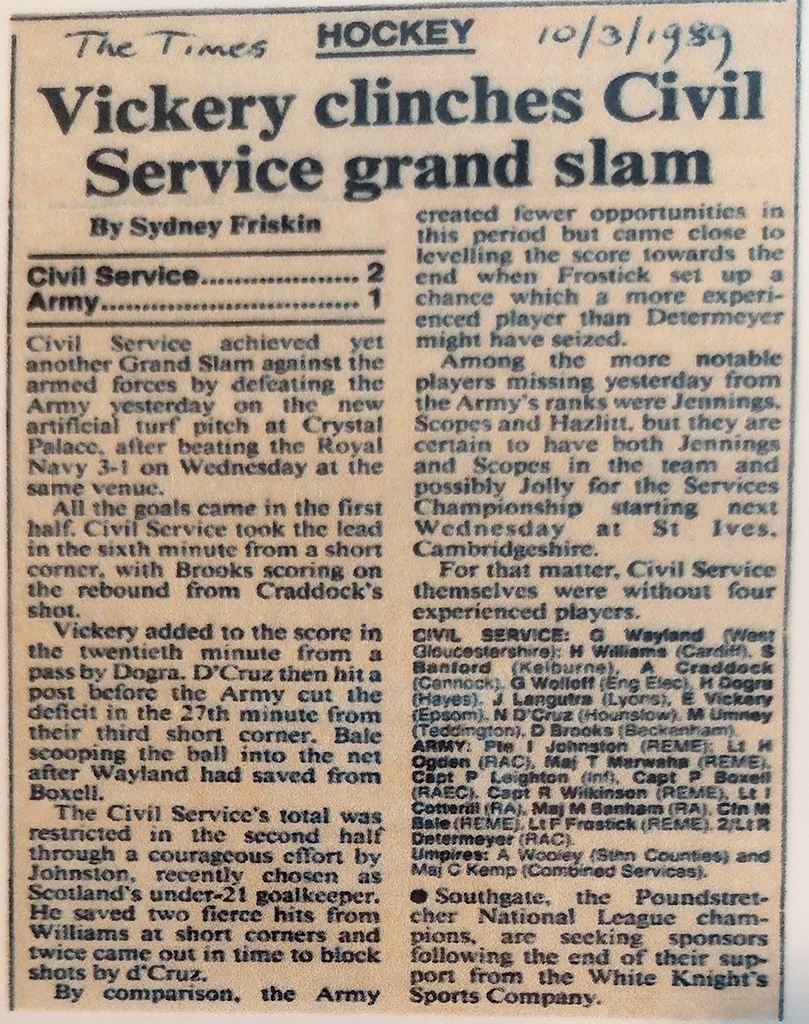 Newspaper cutting on yellowish paper