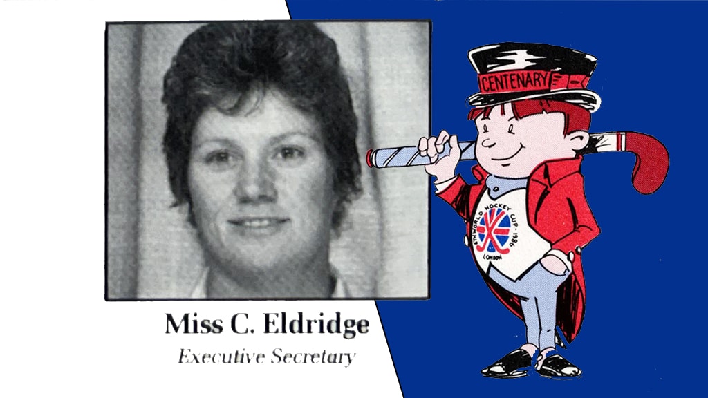 A young woman with short hair alongside a portly cartoon man in a top hat and tails.
